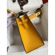 Hermes Kelly Sellier 28 Bicolor Bag in Trench and Yellow Epsom Calfskin