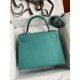 Hermes Kelly Sellier 28 Handmade Bag In Blue Paon Epsom Calfskin