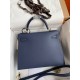 Hermes Kelly Sellier 28 Handmade Bag In Blue Saphir Epsom Calfskin