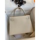 Hermes Kelly Sellier 28 Handmade Bag In Craie Epsom Calfskin