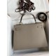 Hermes Kelly Sellier 28 Handmade Bag In Gris Asphalt Epsom Calfskin