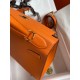 Hermes Kelly Sellier 28 Handmade Bag In Orange Epsom Calfskin