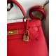 Hermes Kelly Sellier 28 Handmade Bag In Red Epsom Calfskin