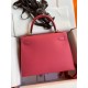 Hermes Kelly Sellier 28 Handmade Bag In Rose Lipstick Epsom Calfskin