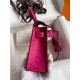 Hermes Kelly Mini II Sellier Handmade Bag In Rose Red Ostrich Leather