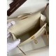 Hermes Kelly Mini II Sellier Handmade Bag In Craie Swift Calfskin