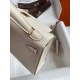 Hermes Kelly Mini II Sellier Handmade Bag In Craie Swift Calfskin