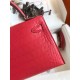 Hermes Kelly Mini II Sellier Handmade Bag In Rose Extreme Matte Alligator Leather