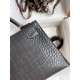 Hermes Kelly Mini II Sellier Handmade Bag In Graphite Matte Alligator Leather