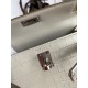 Hermes Kelly Mini II Sellier Handmade Bag In Grey Matte Alligator Leather