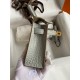 Hermes Kelly Mini II Sellier Handmade Bag In Pearl Grey Matte Alligator Leather