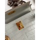 Hermes Kelly Mini II Sellier Handmade Bag In Pearl Grey Matte Alligator Leather