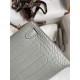 Hermes Kelly Mini II Sellier Handmade Bag In Pearl Grey Matte Alligator Leather