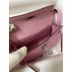 Hermes Kelly Mini II Sellier Handmade Bag In Mauve Sylvestre Matte Alligator Leather