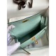 Hermes Kelly Mini II Sellier Handmade Bag In Vert D'eau Matte Alligator Leather