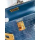 Hermes Kelly Mini II Sellier Handmade Bag In Colvert Shiny Alligator Leather