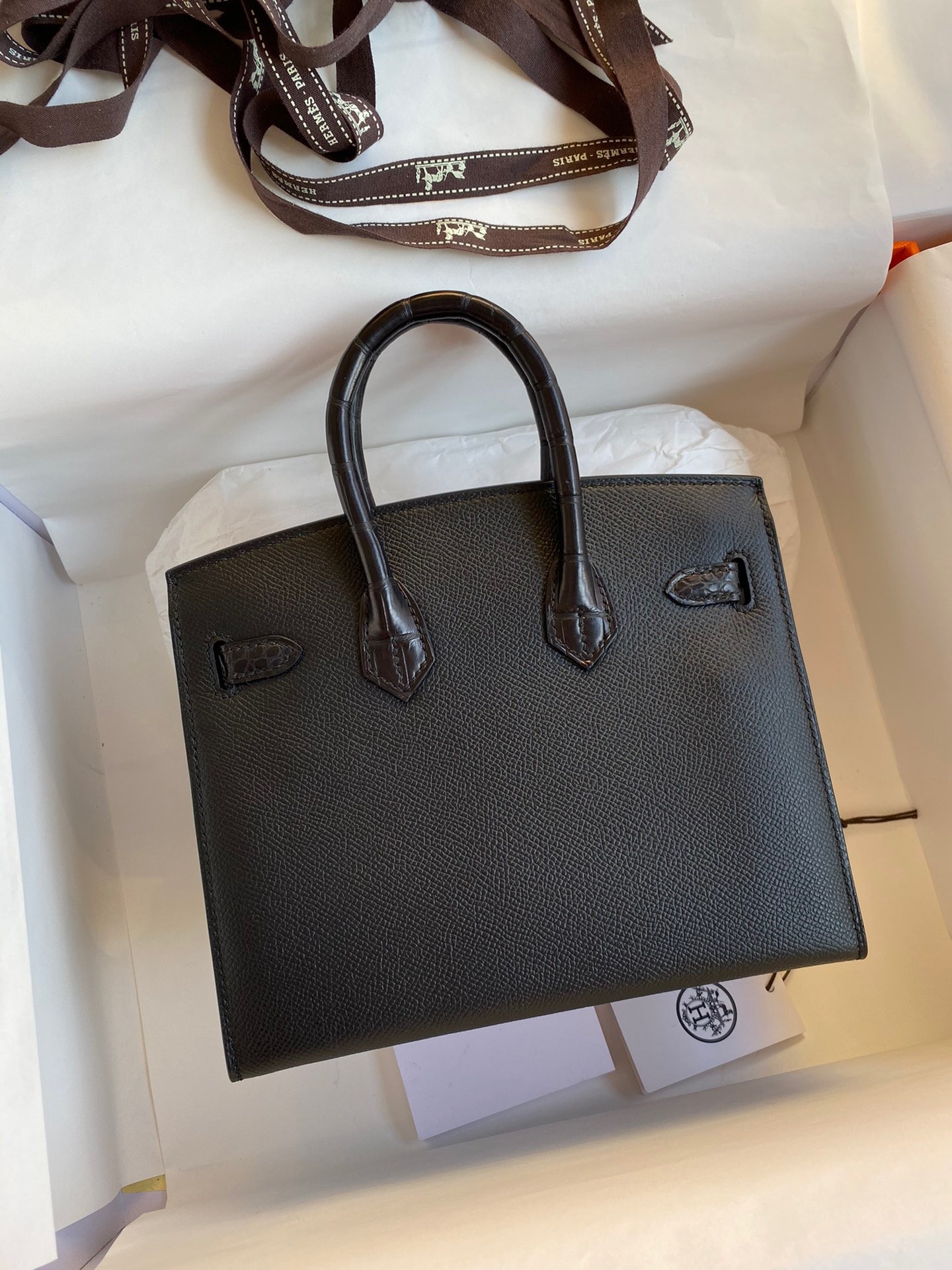 Hermes So Black Midnight Faubourg Birkin 20 Sellier Limited Edition Bag