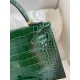 Hermes Kelly Mini II Sellier Handmade Bag In Malachite Shiny Alligator Leather