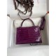 Hermes Kelly Mini II Sellier Handmade Bag In Purple Shiny Alligator Leather