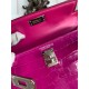 Hermes Kelly Mini II Sellier Handmade Bag In Rose Scheherazade Shiny Alligator Leather