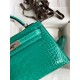 Hermes Kelly Mini II Sellier Handmade Bag In Vert Jude Shiny Alligator Leather