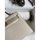 Hermes Kelly Mini II Sellier Bicolor Handmade Bag in Craie and Trench Epsom Calfskin