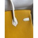 Hermes HSS Birkin 25 Bicolor Bag in Jaune d'or and Craie Epsom Calfskin