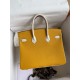 Hermes HSS Birkin 25 Bicolor Bag in Jaune d'or and Craie Epsom Calfskin