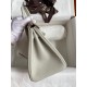 Hermes Birkin 25 Retourne Handmade Bag In Pearl Grey Clemence Leather