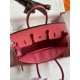 Hermes Birkin 25 Retourne Handmade Bag In Rose Lipstick Clemence Leather