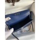 Hermes Kelly Mini II Sellier Handmade Bag In Blue Iris Ostrich Leather