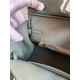 Hermes Birkin 25 Retourne Handmade Bag In Vert Amande Clemence Leather