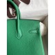 Hermes Birkin 25 Retourne Handmade Bag In Vert Vertigo Clemence Leather