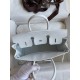 Hermes Birkin 25 Retourne Handmade Bag In White Clemence Leather