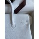 Hermes Birkin 25 Retourne Handmade Bag In White Clemence Leather