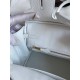 Hermes Birkin 25 Retourne Handmade Bag In White Clemence Leather