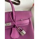 Hermes Birkin 25 Retourne Handmade Bag In Anemone Epsom Calfskin