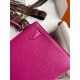 Hermes Kelly Mini II Sellier Handmade Bag In Rose Purple Epsom Calfskin