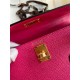 Hermes Kelly Mini II Sellier Handmade Bag In Rose Red Epsom Calfskin