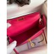 Hermes Kelly Mini II Sellier Handmade Bag In Rose Red Epsom Calfskin