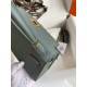 Hermes Kelly Mini II Sellier Handmade Bag In Vert Amande Epsom Calfskin