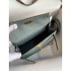 Hermes Kelly Mini II Sellier Handmade Bag In Vert Amande Epsom Calfskin