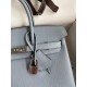 Hermes Birkin 25 Retourne Handmade Bag In Blue Lin Epsom Calfskin