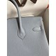 Hermes Birkin 25 Retourne Handmade Bag In Blue Lin Epsom Calfskin