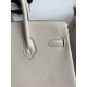 Hermes Birkin 25 Retourne Handmade Bag In Craie Epsom Calfskin