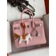 Hermes Birkin 25 Retourne Handmade Bag In Rose Sakura Epsom Calfskin