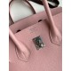 Hermes Birkin 25 Retourne Handmade Bag In Rose Sakura Epsom Calfskin