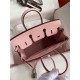 Hermes Birkin 25 Retourne Handmade Bag In Rose Sakura Epsom Calfskin