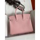 Hermes Birkin 25 Retourne Handmade Bag In Rose Sakura Epsom Calfskin