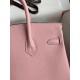 Hermes Birkin 25 Retourne Handmade Bag In Rose Sakura Epsom Calfskin